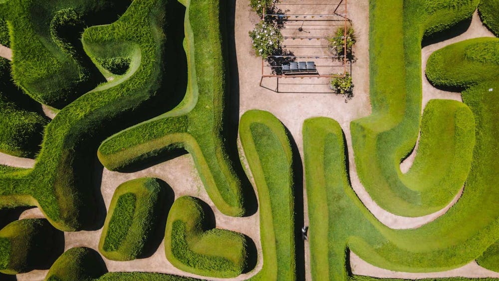 Aerial photo of the maze