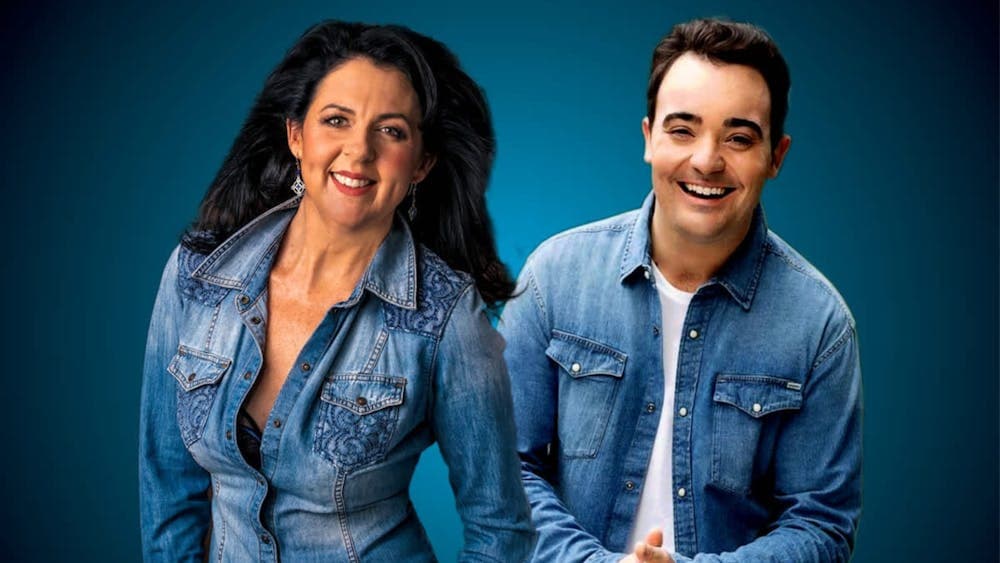 Tania Kernaghan and Jason Owens decked out in double denim