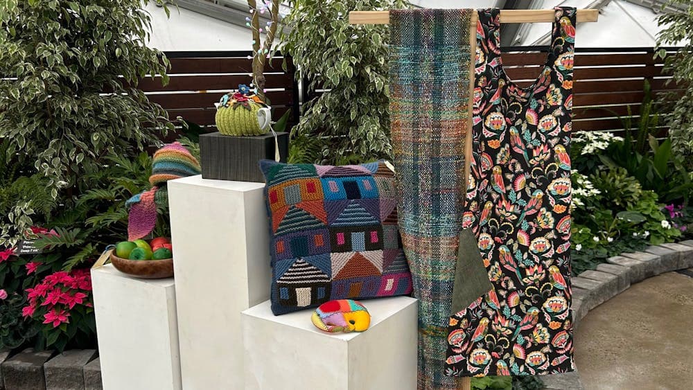 Colourful fabrics on display