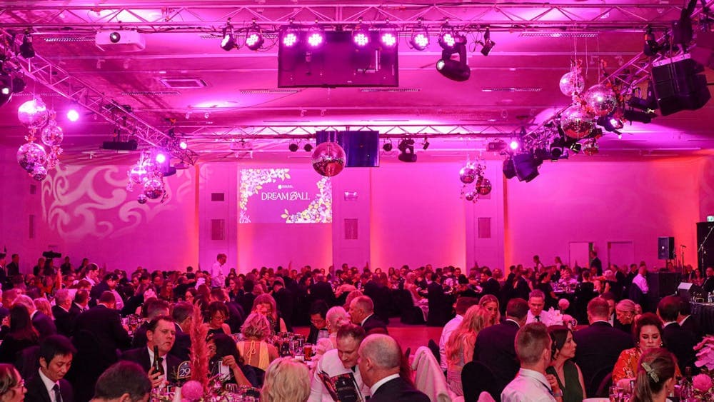 Everyone sitting for dinner at the ball