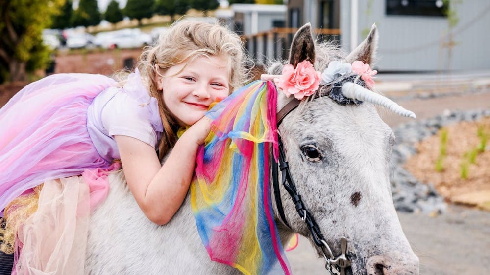 Unicorn with girl