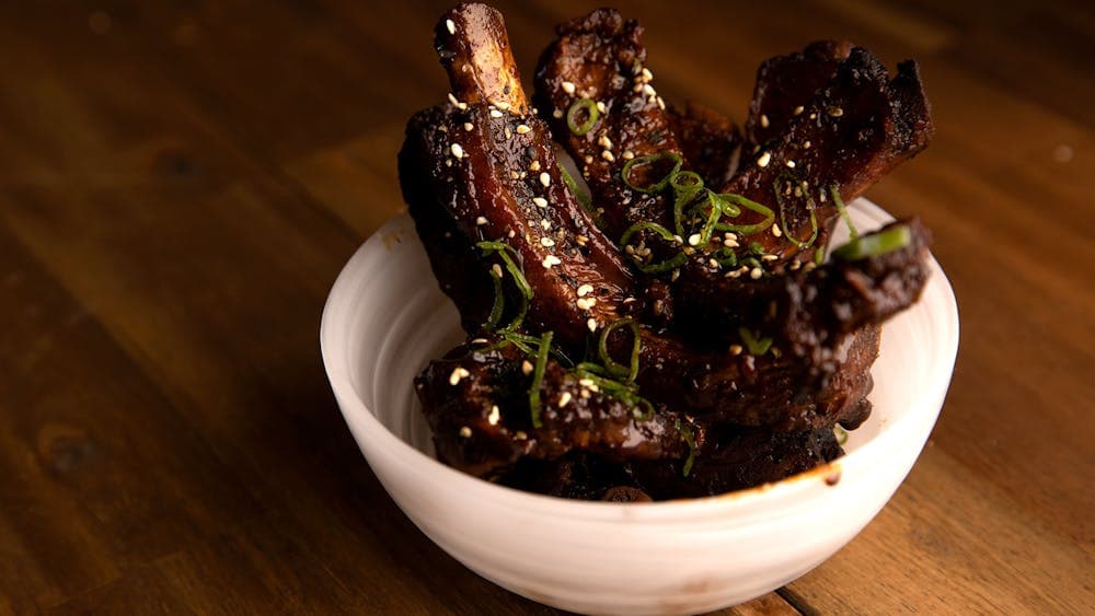 Meat ribs in a bowl