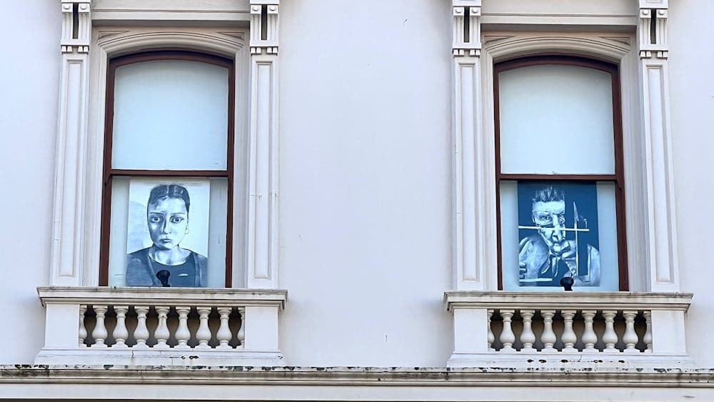 Large Drawings created by Federation University - Visual Arts students. Jimmy Pasakos