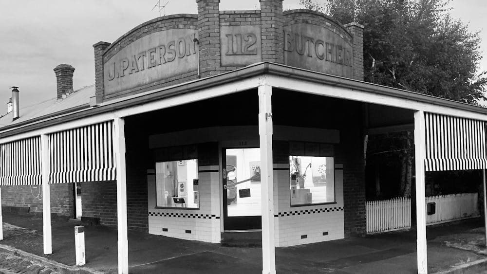 black and white picture of The Old Butchers Shop Gallery