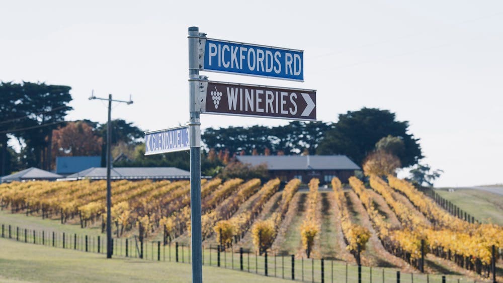 Mt Coghill Vineyard winery road signs