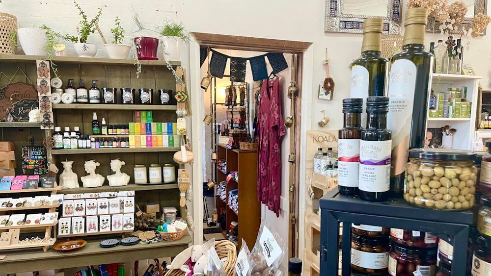 Shop interior where several items are on display