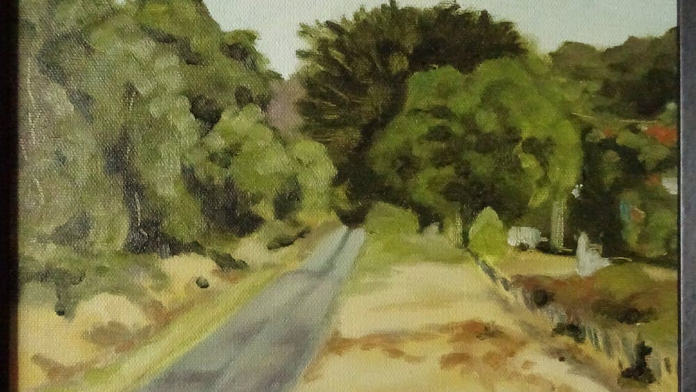 Tranquil view of a road and trees on a Summer day