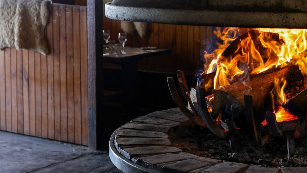 Tuki Restaurant fireplace