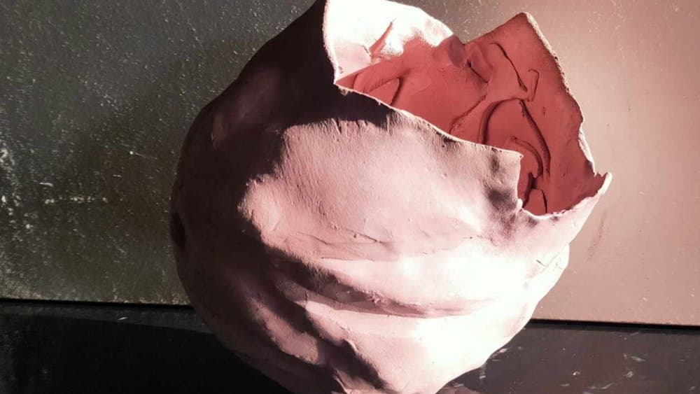 Pink clay vase