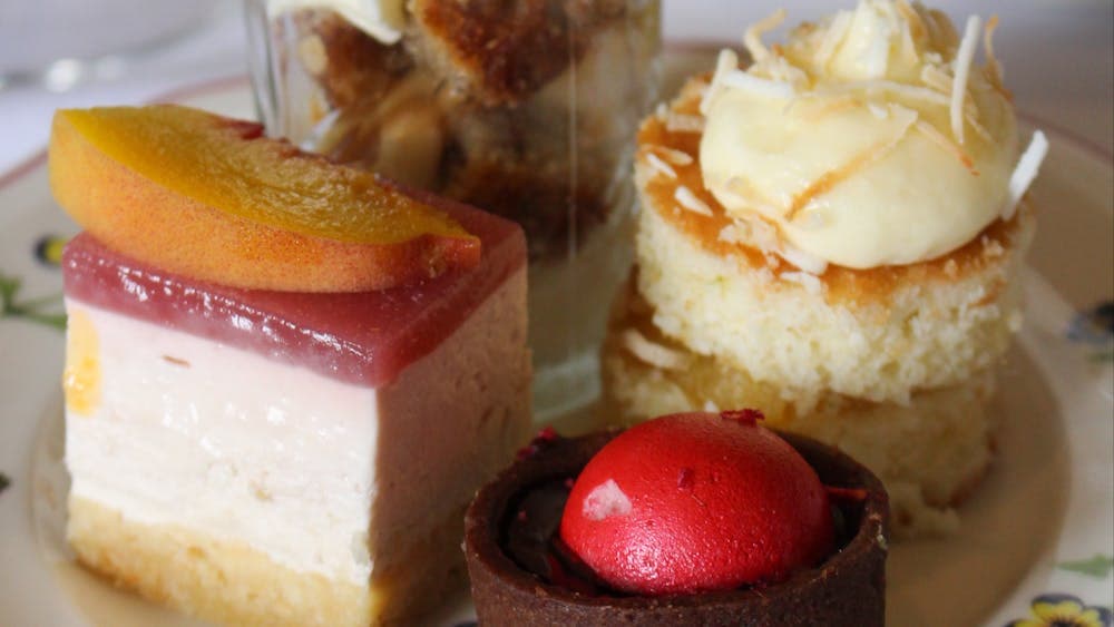 Small pastry items placed on a plate