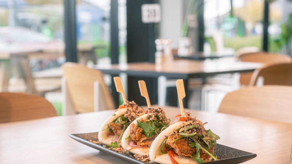 Choice of Crispy Pork Belly, Fried Chicken or Crispy Tofu