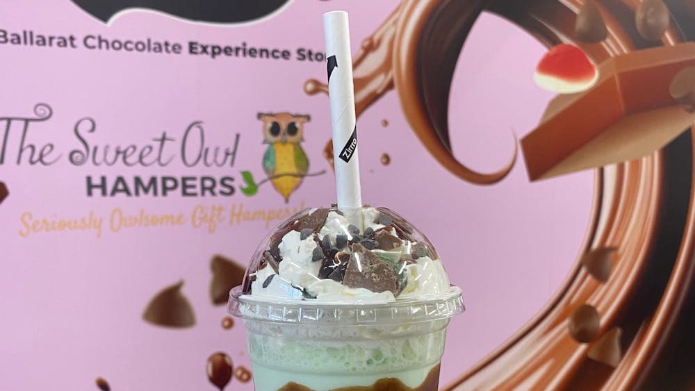 Choc Mint Explosion: Minty Crunch milkshake topped with a mint explosion on top