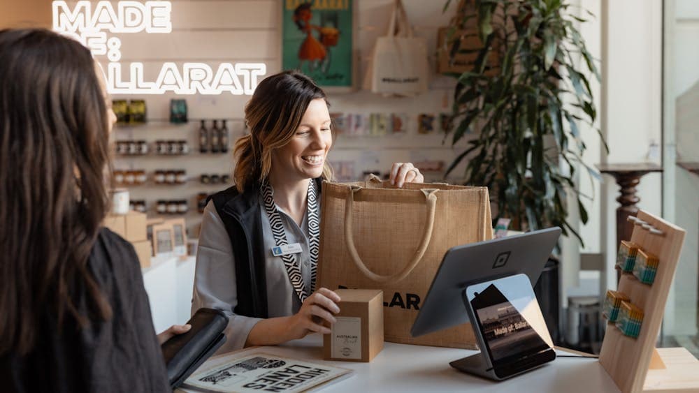 Serving a customer