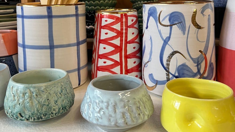 A colourful array of pots