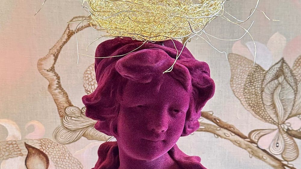 Plaster, flock, wire. 52cm(h) x30cm(w) x20cm(d)