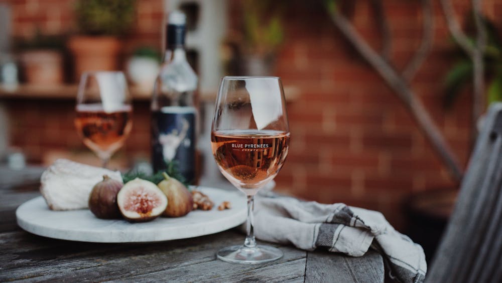 Bottle and Glass Bone Dry Rose