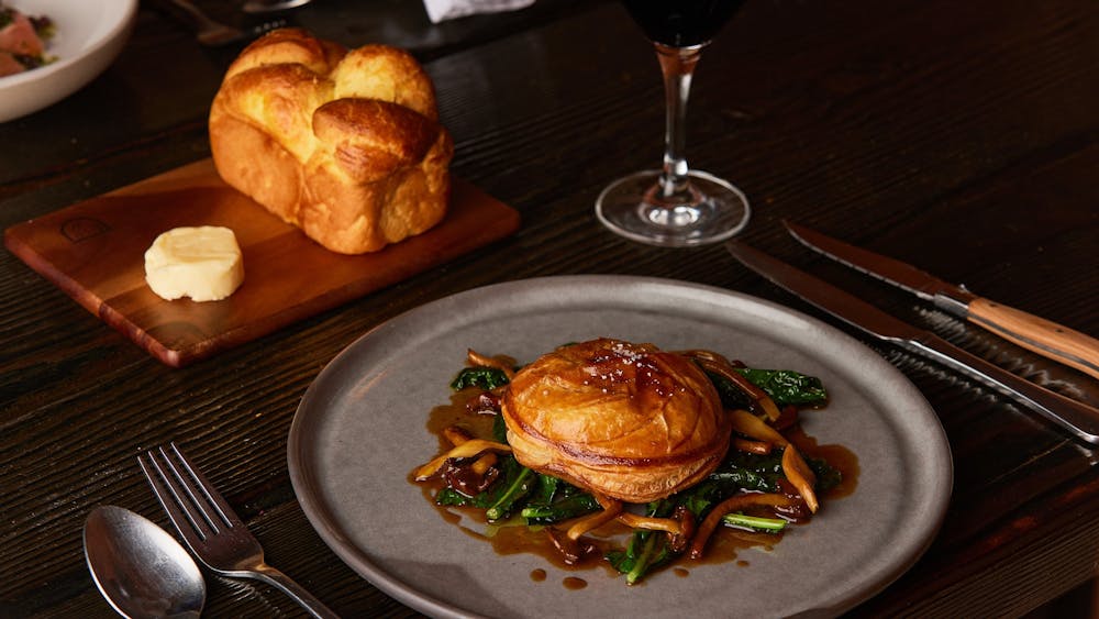 food and bread at Tuki Restaurant