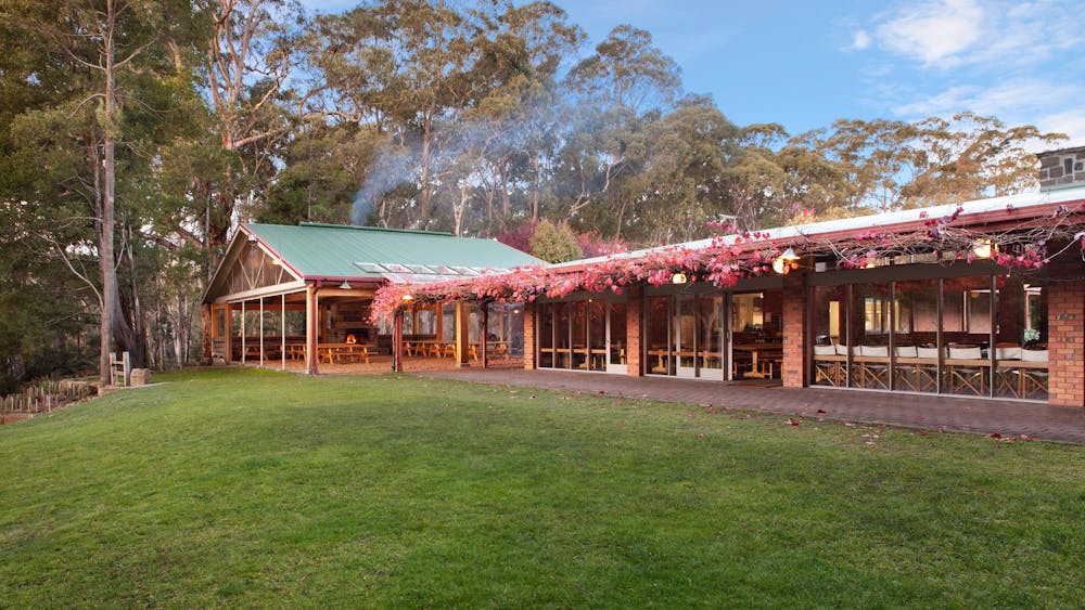 Autumn colours adorn the Lakeview Lodge at Cave Hill Creek