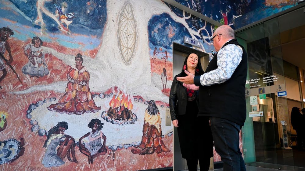 Acknowledgement of Country Mural - Mr Mayor and Artist Deanne Gilson