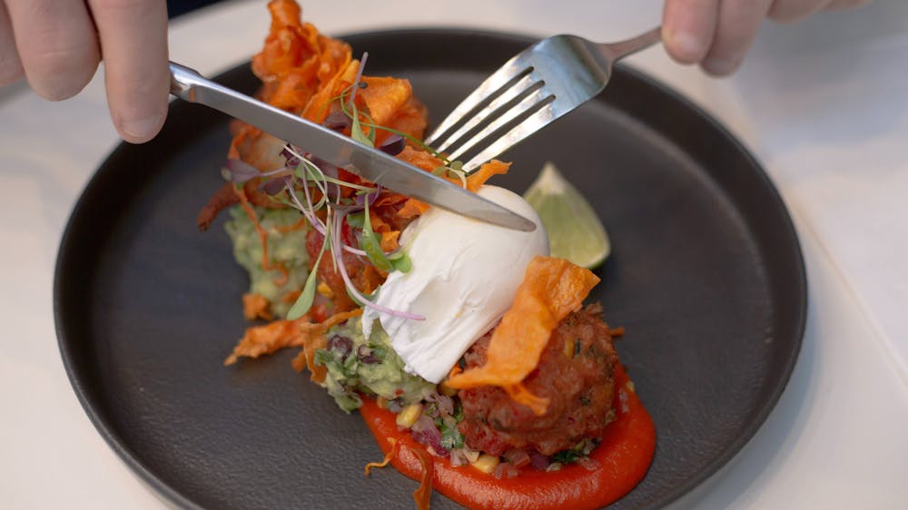 with House Chilli Jam, Avocado Salsa, Poached Egg