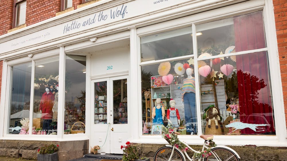 Front view of Hattie and the Wolf