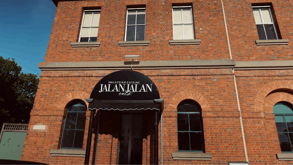 Historic red-brick building housing Jalan Jalan Eats Malaysian restaurant in Ballarat