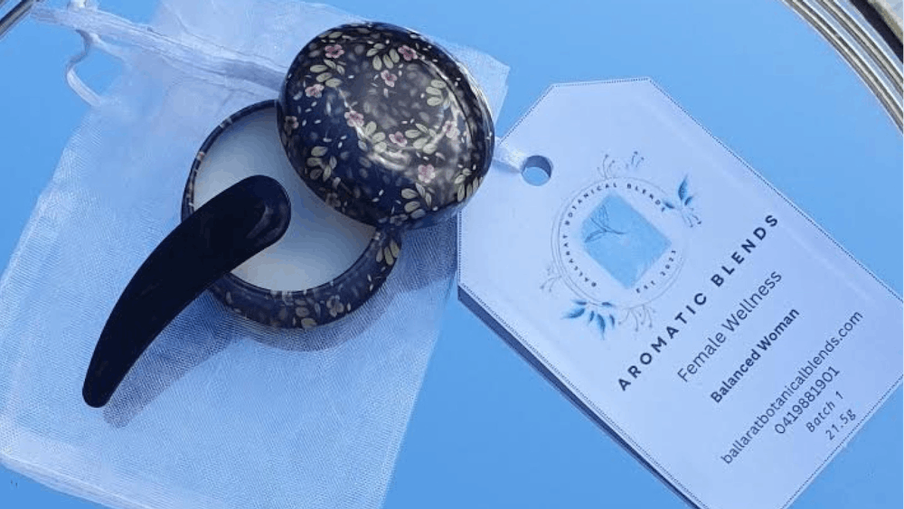 wellness product  on a blue dish