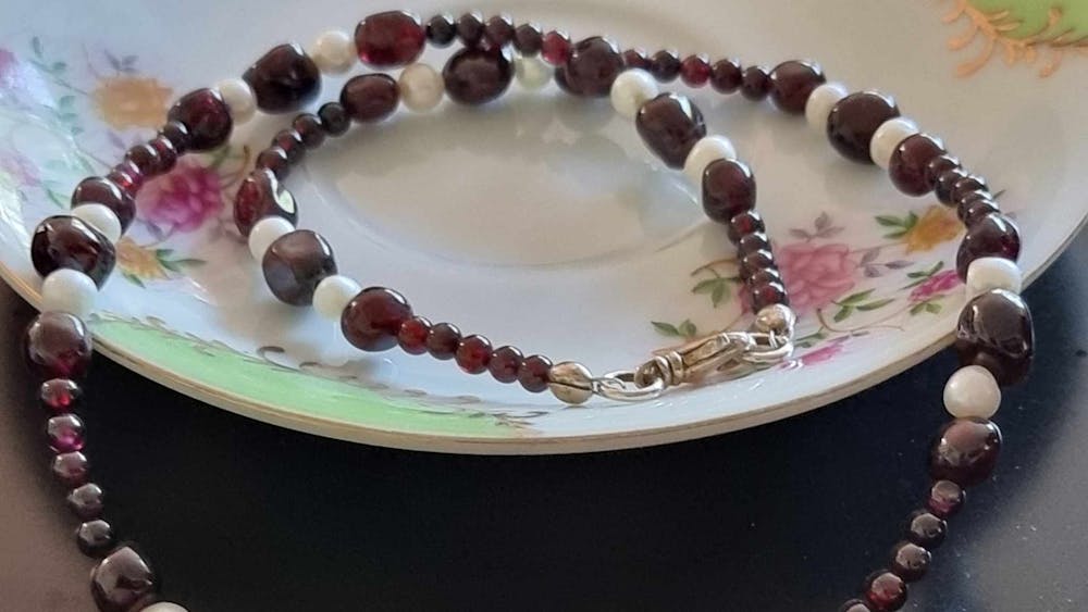 handmade jewellery on a dish