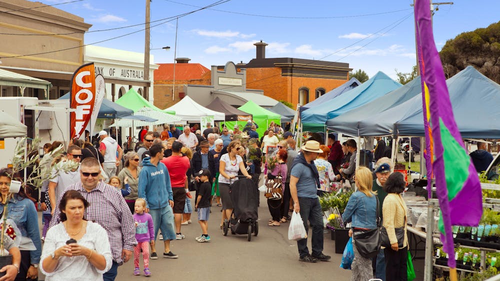 Over 80 stalls line the beautiful heritage streetscape in Talbot every month.