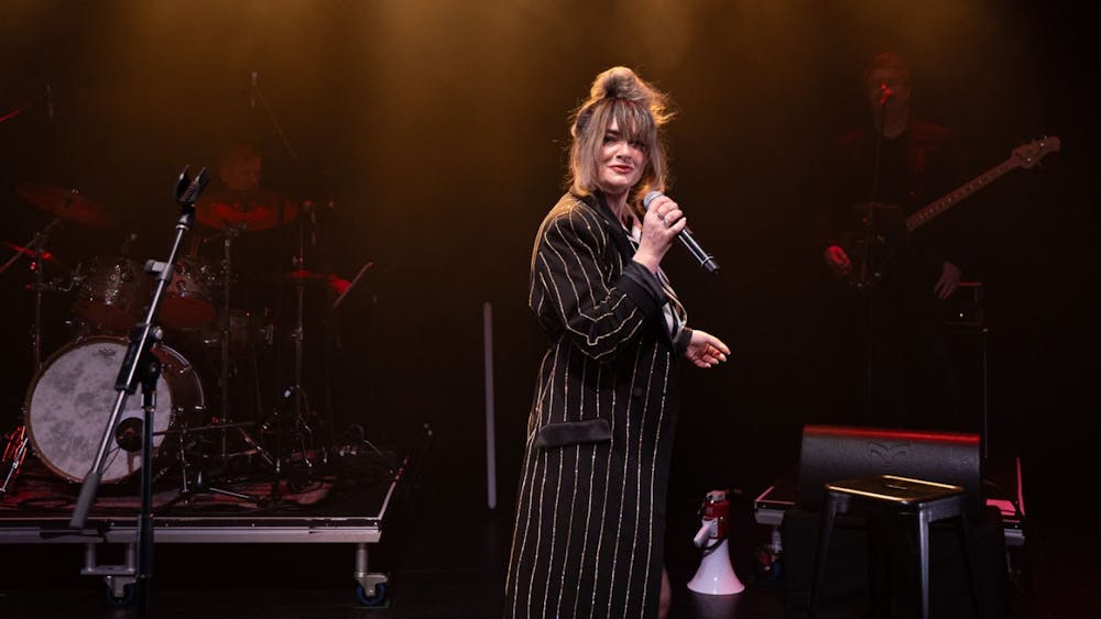 The star of Amplified singing on stage