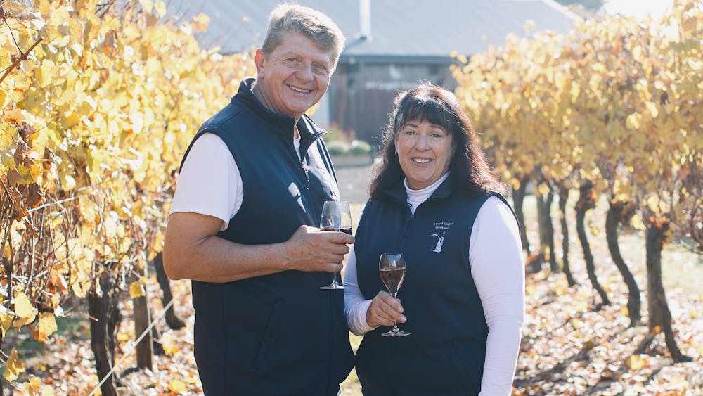 Mt Coghill Vineyard Owners Adam & Tracey