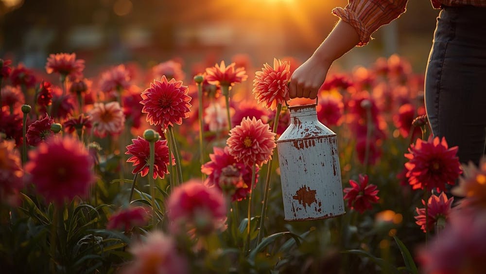 Sunset flower picking at The Paddock Lal Lal