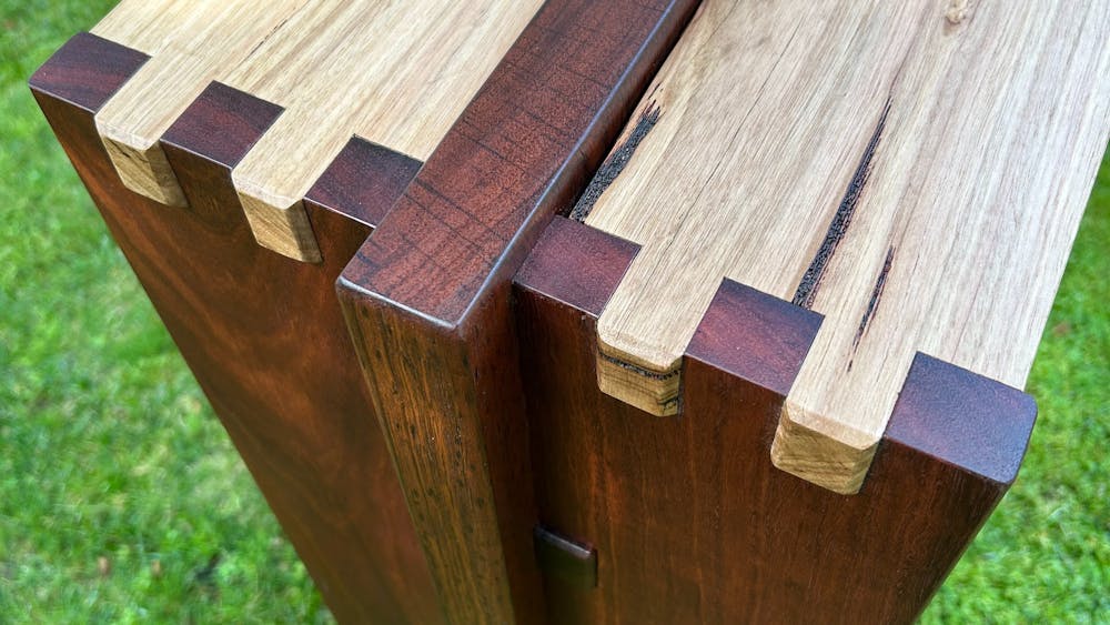 Two tone wood bench reclaimed wood hand made