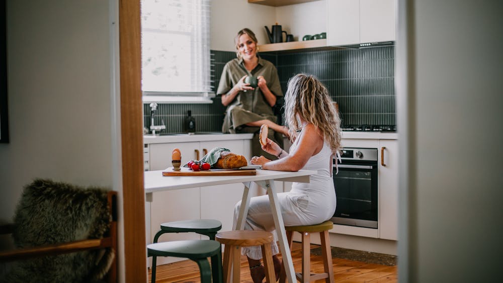 two ladies in kitchen