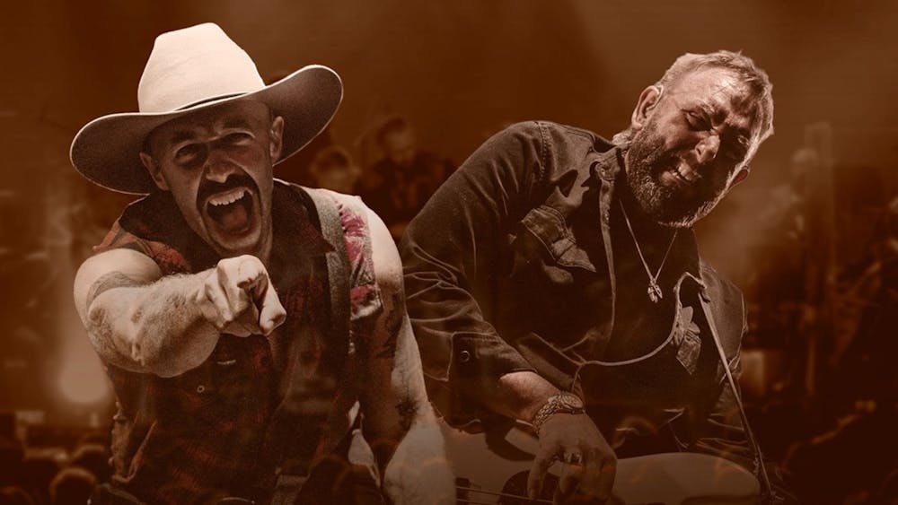 The Wolfe Brothers looking like rowdy country musicians