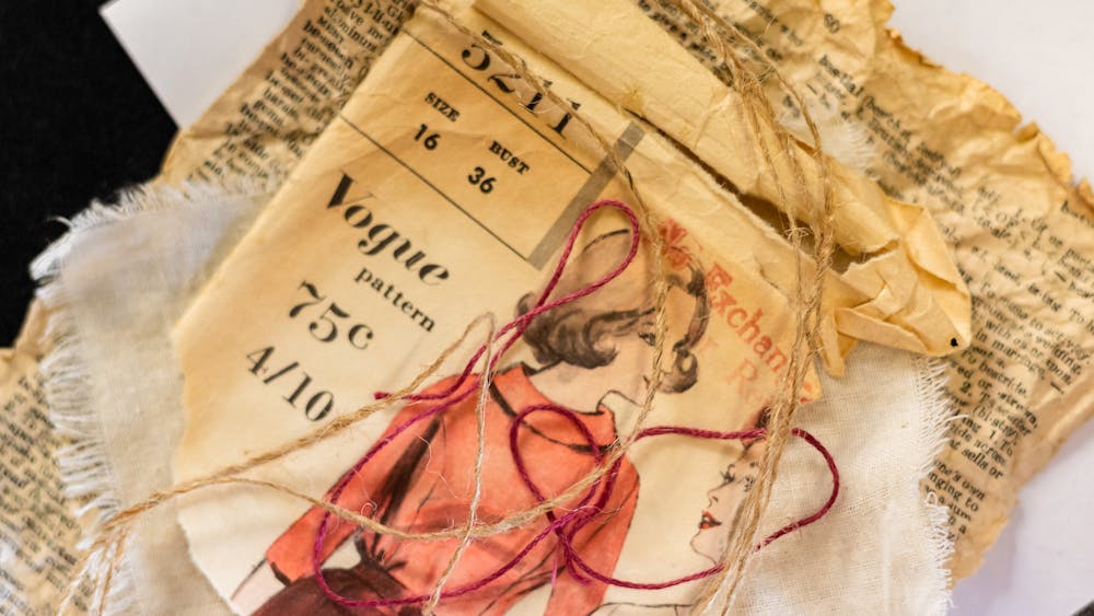 details of antique materials and clothing patterns