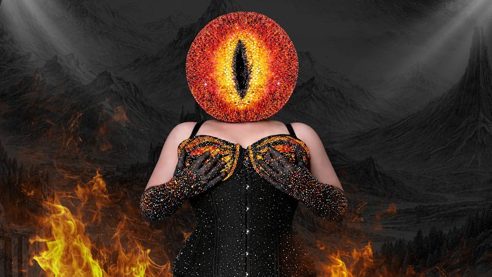 Being dressed in womens clothing surrounded by fire