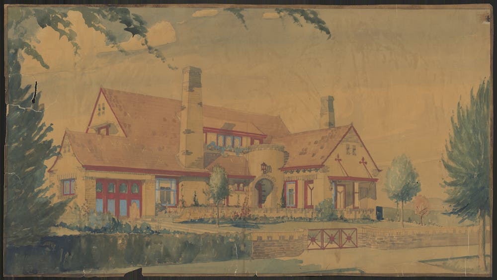 Watercolour render of Coburn house