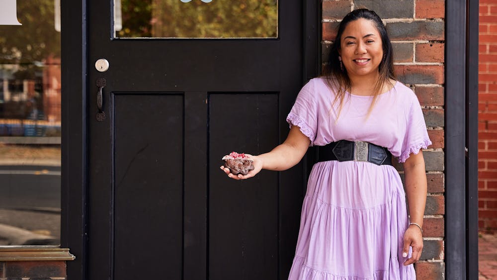 Grand prize winning pie - Mrs Browne Bakes’ raspberry goldfields cookie pie at Naomi & i
