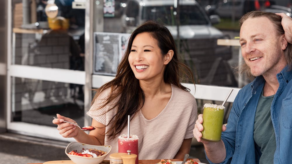Photo of couple at cafe