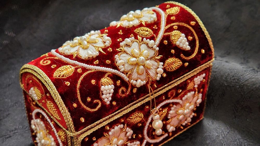 Goldwork embroidered box