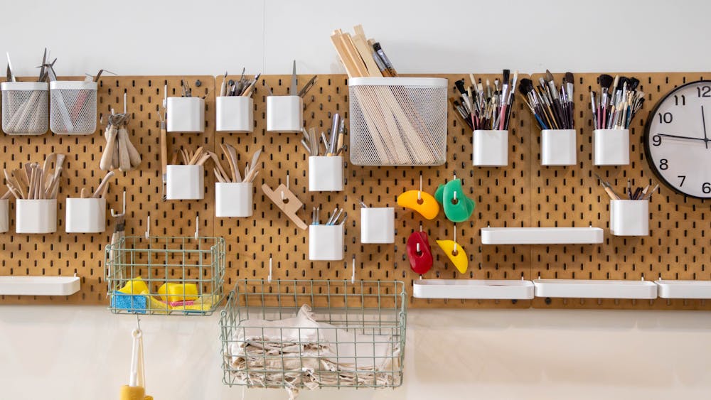 Our tool wall for clay workshops
