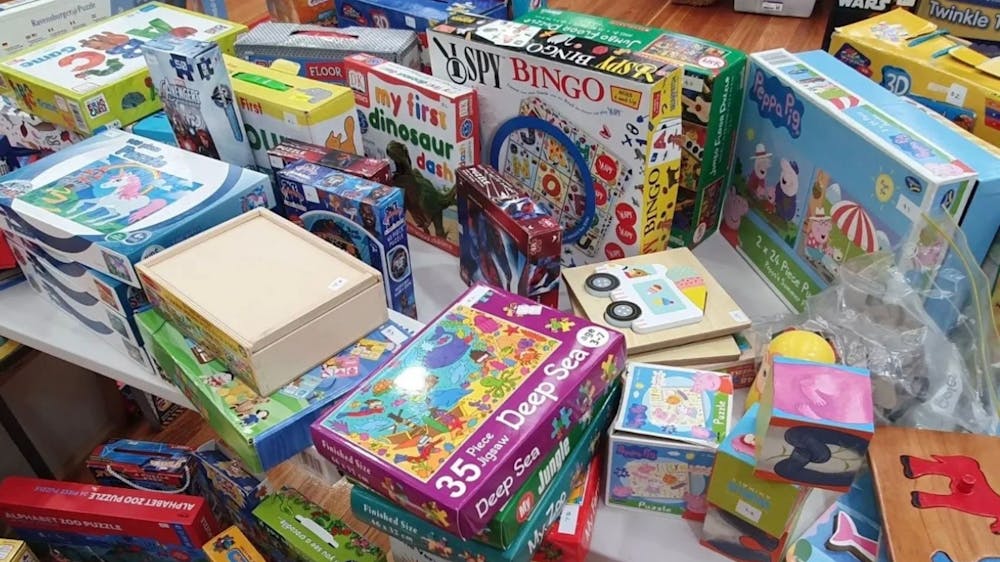 Board games and toys on display