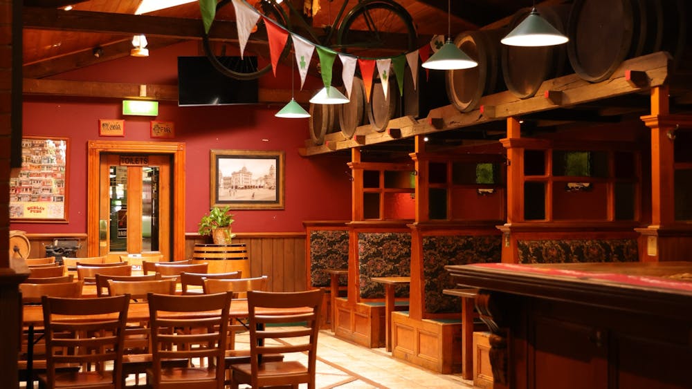 Dining area with bunting
