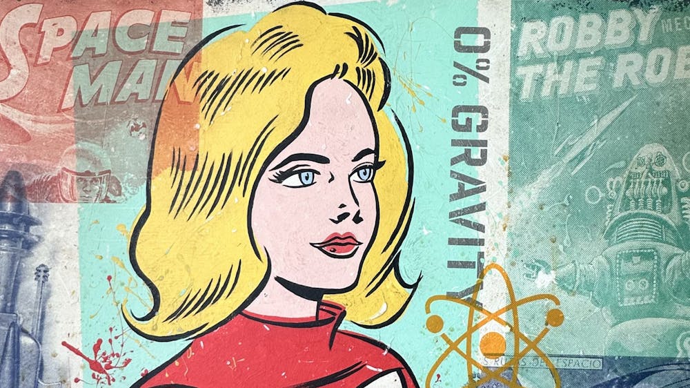 1950's pop-art of a space girl