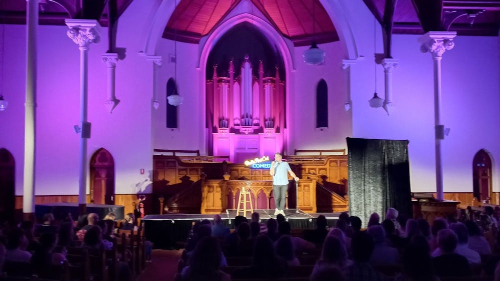 Tom Ballard on stage