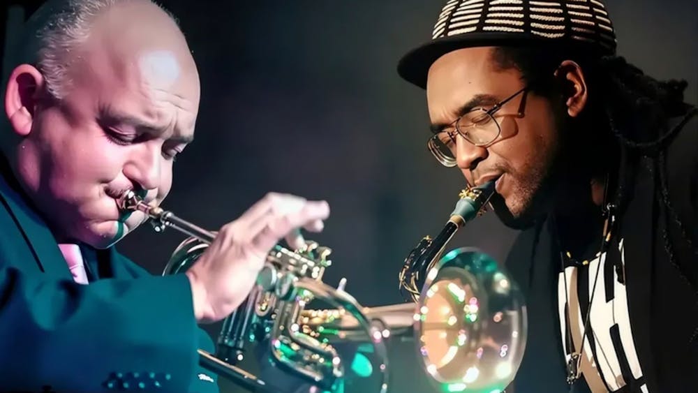 Stylised photograph of the two musicians