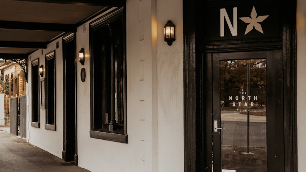 Exterior entrance of The North Star Hotel on Lydiard Street in Ballarat.