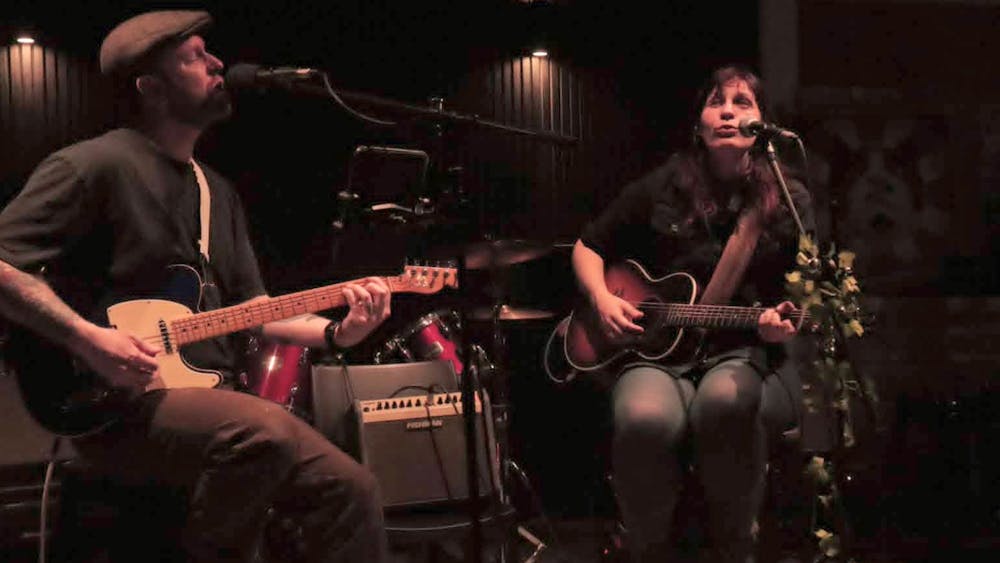 Music Duo performing on satage at The Flywheel