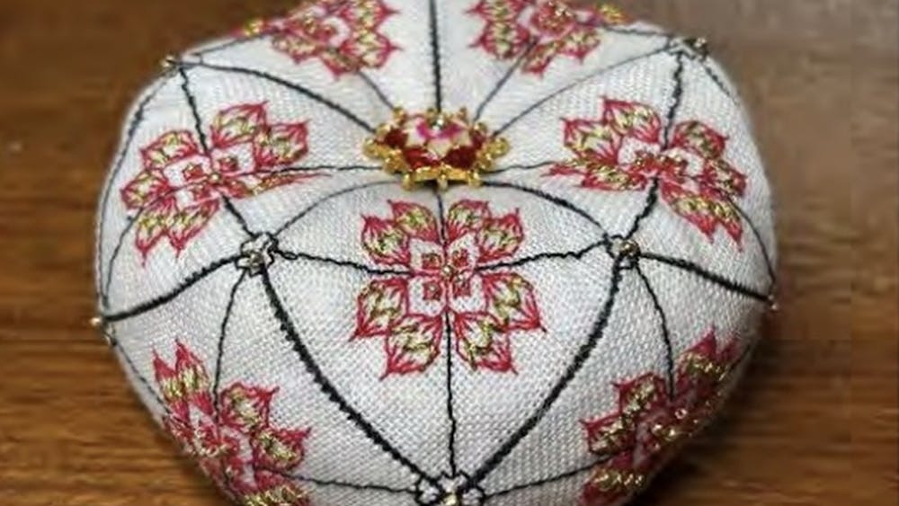 Chinese Lantern Pincushion by Christine Burton
